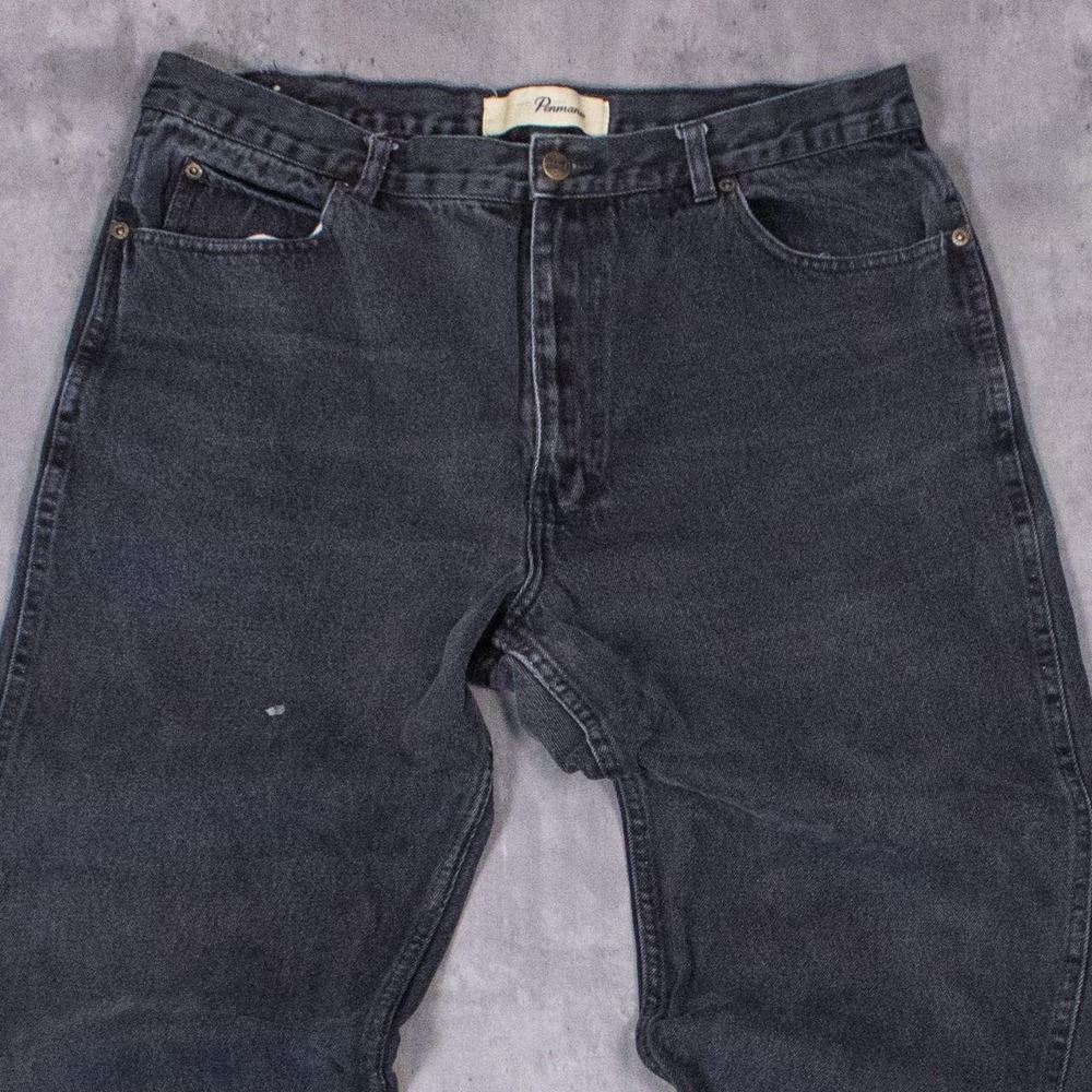 Vintage VTG 1990's Penmans Baggy Relax Fit Slim Black Denim Jeans Pant's - Picture 4 of 7
